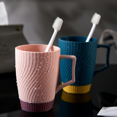 M04-7019 Nordic Wave Drinking Cup Large Cup Mouthwash Toothbrush Cup Simple Multi-Color Teeth Brushing Cup