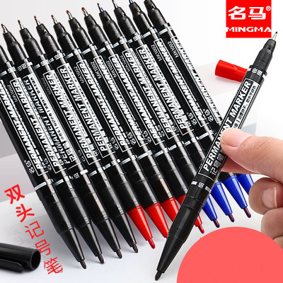 Small Double-Headed Marking Pen Hook Line Pen Students Use Fine Art Black Stroke Marker Pen Thickness Mark Pen