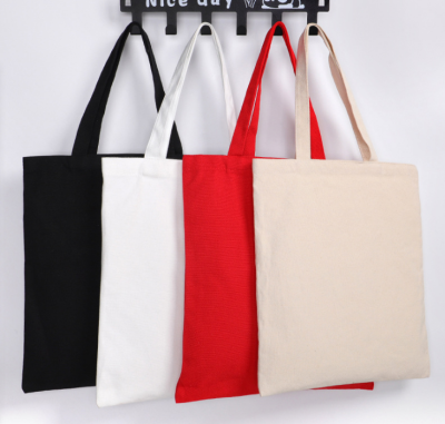 Blank canvas bags students single-shoulder canvas bags customized advertising 100% cotton handheld canvas bags custom