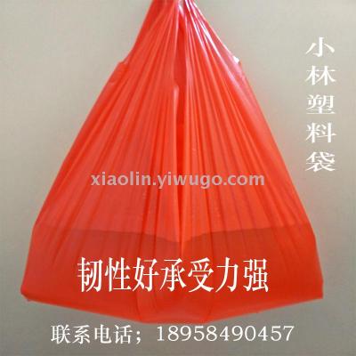 Manufacturers spot direct red plastic shopping vest bags horse folder bags to carry handbags