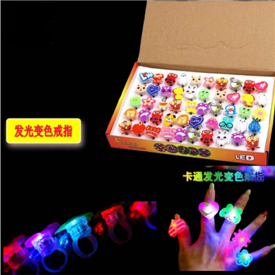 Cartoon Luminous Soft Rubber Flash Ring Children's Soft Rubber Finger Lights Stall Night Market Luminous Baby Toy Bracelet