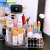 Transparent acrylic 360 degree rotating plastic skin care products lipstick desktop storage shelf