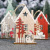 Inch Jie new Christmas decoration wooden Painted Santa Claus Creative Hollowed -out cabin Christmas Tree pendant