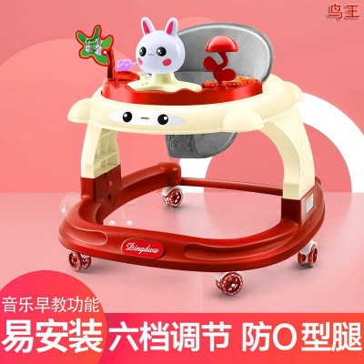 Baby walker anti-rollover anti-O-leg multi-functional baby walker toy car