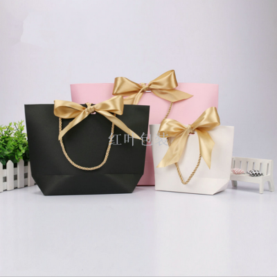 Wholesale Custom Logo Bowl-Shaped with Rope Bow Kraft Paper Gift Bag Lining More than Paper Gift Bag Colors