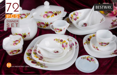 Glass tableware Glass porcelain plate Glass bowl Glass set tableware tempered Glass opal Glass plate