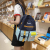 Schoolbag Female Korean College Fresh Color Matching Transparent Checked Backpack Japanese Ins Style All-Match Student Backpack