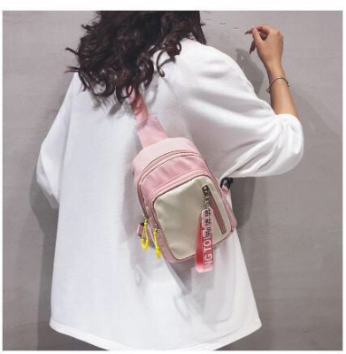 Women's Bag Summer New Oxford Cloth Messenger Bag Chest Bag Korean Cute Fashion Small Casual Backpack Bag Fashion Trend
