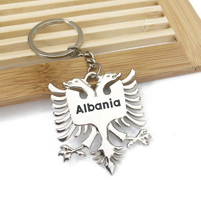 Albanian Old Eagle National map metal zinc alloy key chain tourist souvenir pendant manufacturer