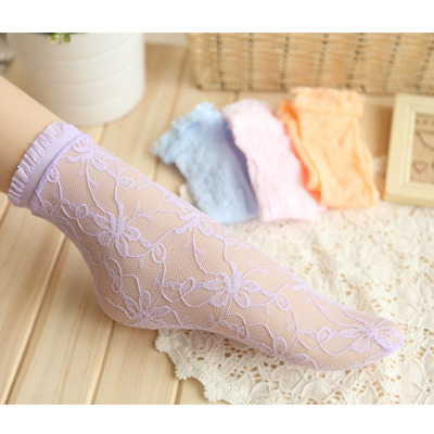 The Factory direct sale Korea summer socks silk stockings spring and autumn socks lace color tide socks socks female