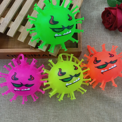 Bacteria glow hairy ball new release pressure toys pinching ball bacteria pressure ball to push hot sales