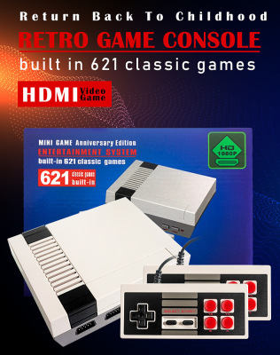 The New NES CONSOLE, The European and American VERSION of The HDMI Mini, has 621 build-in Classic Red and White Games