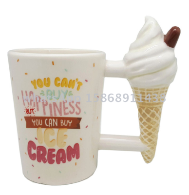 Creative cartoon emoticons ice cream mug cup Popsicle ice cream cup lovely Popsicle ceramic water mug cup gifts crafts