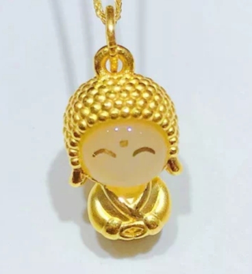 New Happy Little Buddha Maitreya White Jade Smiley Face Accessories
