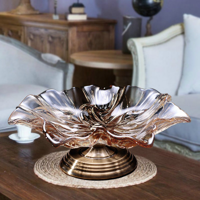 Brainia European Glass fruit Bowl American luxury Crystal Fruit Bowl European Living Room created