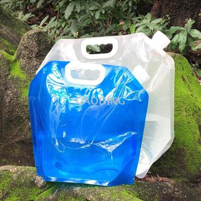 Outdoor Exercise Portable Folding Water Bag Travel Camping Mountaineering Portable Bucket 5L Large Capacity Nozzle Bag Customization