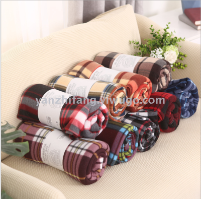 Plaid double-sided velvet bed sheet foreign trade spot wholesale printed brushed wool blanket autumn and winter  blanket