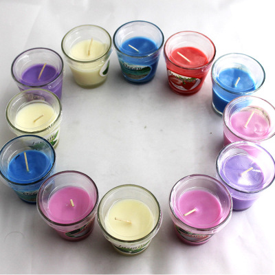 Aromatherapy Glass Candle Tea Light Candle Paraffin Soy Wax Confession Layout Supplies Cylinder Tea Light Decoration Artistic Taper and Candle