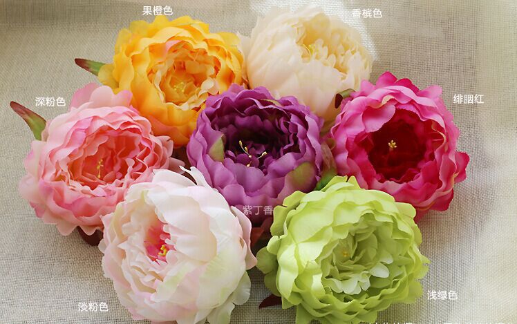 仿真牡丹芍药花头 婚庆绢花DIY头饰布花材料配饰 大号装饰假花朵