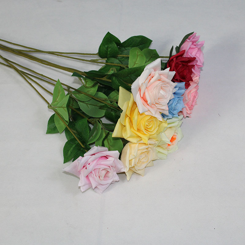仿真花单枝角玫 婚庆 摄影 道具 配束家居装饰批发