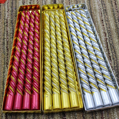 New Style Painted and Gold Wire 10-Inch Thread Pole Candle Candlelight Dinner Decoration Candle Romantic Proposal Props
