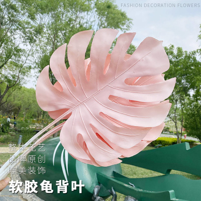 Simulation Flower Art Wedding hotel decoration Artificial Flower Green plant Home soft glue Turtle Back Leaf Simulation restaurant flower Arrangement wholesale