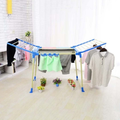 Airfoil Folding Clotheshorse iron Tube Foldable Towel Rack Outdoor X type floor folding Clotheshorse