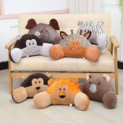 New Multi-Function Cartoon Lumbar Support Pillow Car Office Pillow Plush Toy Forest Jungle Animal