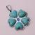 Stainless Steel Heart Flower Colors Blue Loving Heart round Flower Bracelet Necklace Pendant Fashion Trend Factory Direct Sales