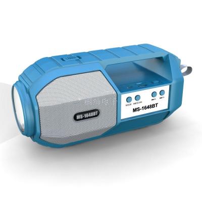 Ms-1648 Bluetooth plug-in card radio with colorful fall-proof portable loudspeaker and flashlight gift