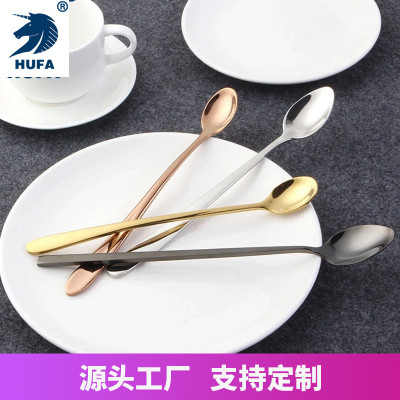 German 201 Stainless Steel Household round Spoon Thickened Ice Spoon Coffee Stir Spoon Honey Pointed Spoon Gift Box