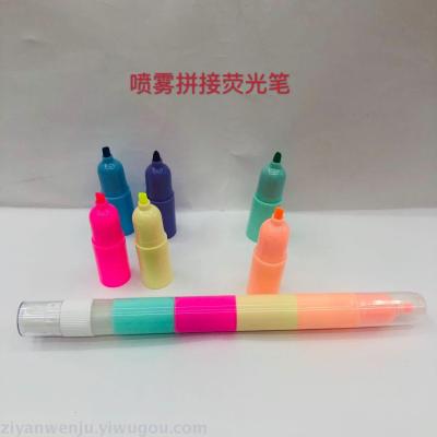 Spray multicolor fluorescence pen spray section more fluorescent pen a multicolor can be spliced fluorescent pen