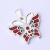 Stainless Steel Fashion Pink Red Epoxy Butterfly Necklace Bracelet Pendant Stainless Steel Enamel Pendant Factory Direct Sales