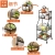 Studying the microwave oven pan storage shelves 4 multi-functional household storage shelves