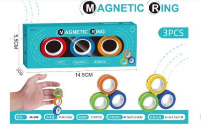 Popular Magnetic Bracelet Ring Decompression Puzzle Two-in-One Toy Rotatable Ring Useful Tool for Pressure Reduction Fingertip Bracelet