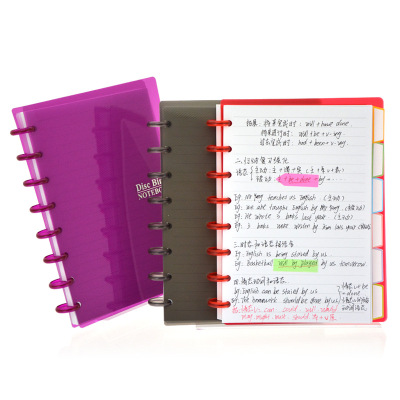 A5 creative notebook transparent color twill PP book cover high school students' class to customize logo