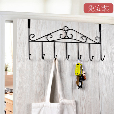 Wrought iron metal door hook non-trace creative free door nailed to the door back coat hanger wholesale supplier