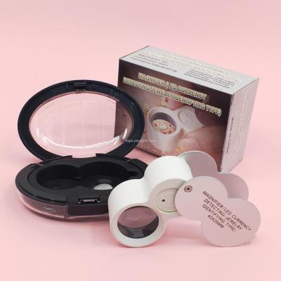 9888 Foldable 40 Times with LED Money Detector Light Handheld Portable Authenticity of Jewelry-Type Magnifying Glass