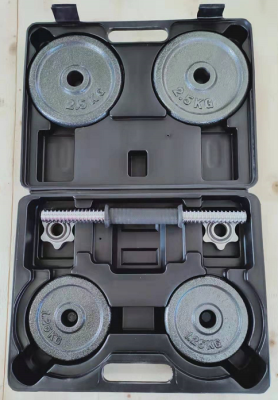 A dumbbell box containing 10kg of sporting goods