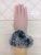 Fashion New Women's One-Piece Suede Big Fur Mouth Gloves Composite Crystal Super Soft Four-Finger Touch Screen Factory Direct Sales