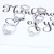 White Rhinestone Ring Alloy Ring Ring Shank Ornament Ring