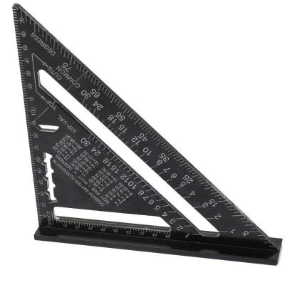 Triangle Ruler, 7inch Aluminum Alloy Triangle Protractor Roofing Square Scale Speed Measuring Tool 