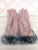 Fashion New Women's One-Piece Suede Big Fur Mouth Gloves Composite Crystal Super Soft Four-Finger Touch Screen Factory Direct Sales
