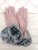 Fashion New Women's One-Piece Suede Big Fur Mouth Gloves Composite Crystal Super Soft Four-Finger Touch Screen Factory Direct Sales