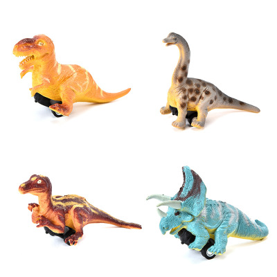 New Simulated Dinosaur Models Pull Back Car Larry Car Dinosaur Toy Tyrannosaurus Triceratron Stall Hot Sale Toy