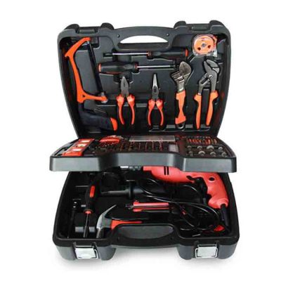 Impact Electric Drill Household Electric Tool Kit Multi-Function Electric Woodworking Hardware Gift Combination Set Toolbox
