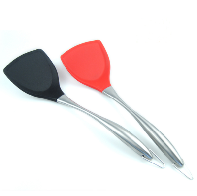 Silicone spatula stainless steel spatula non-stick pan spatula silicone kitchenware