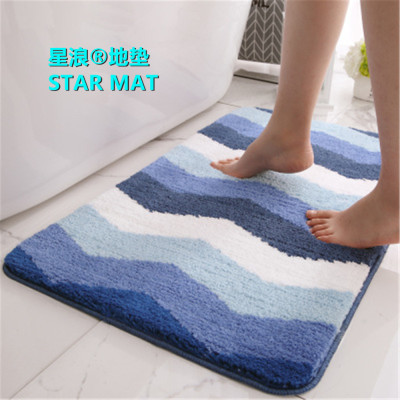 STAR MAT flocking absorbent bathroom non-slip floor mat door mat home bedroom balcony carpet