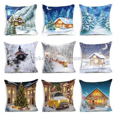 Christmas Snow House series Pillowcase Holiday Home decoration Christmas gift pillow Cover Wholesale