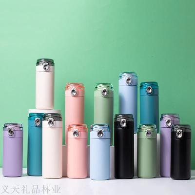 Popular Student Minimalist Transparency Cover Pea Vacuum Cup Stainless Steel Bounce Cover Straight Vacuum Portable Car